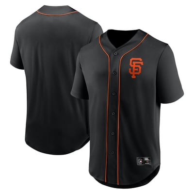  San Francisco Giants Fanatics Franchise Button-Up Fashion Top - Black