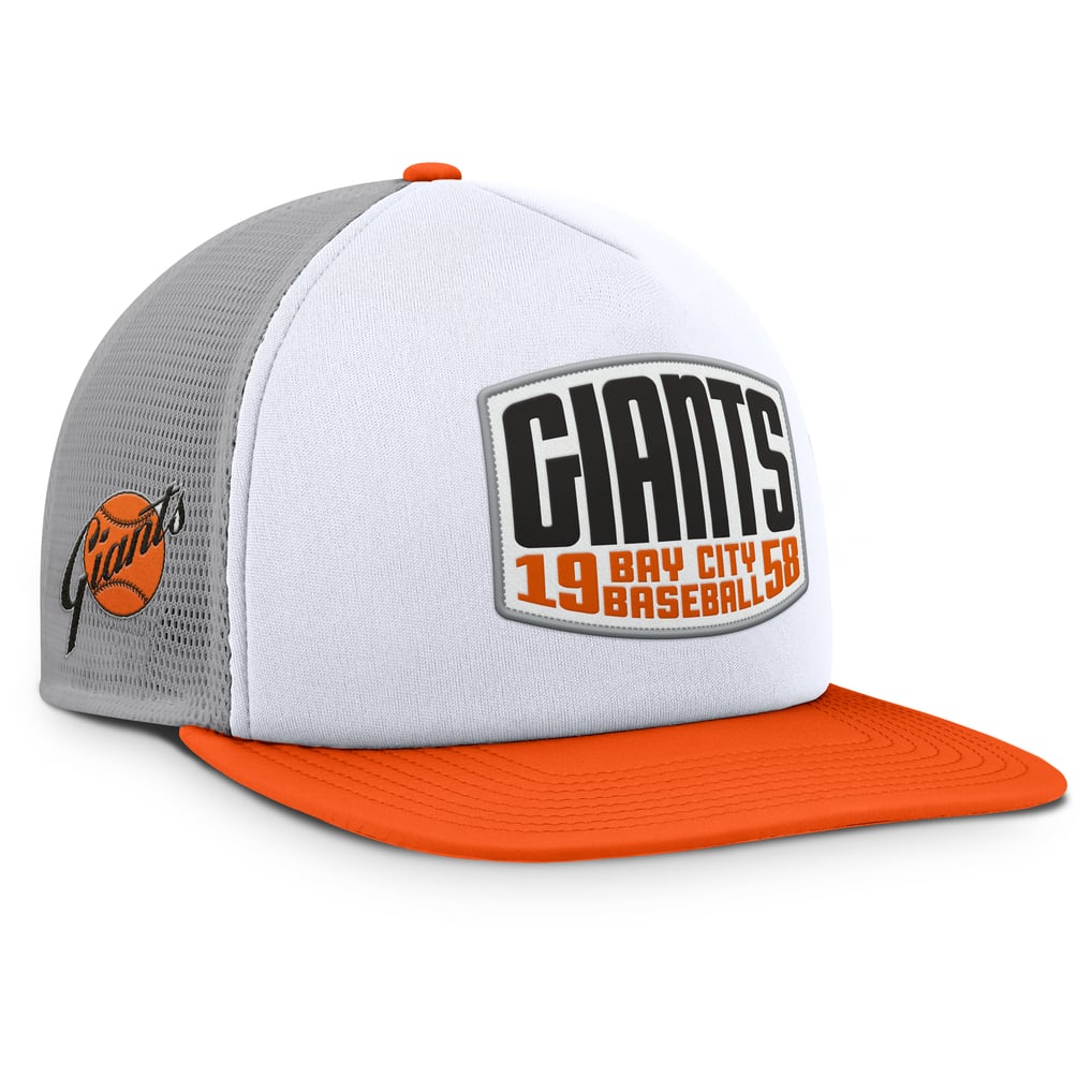 San Francisco Giants Fanatics Cranked Foam Front Patch Trucker Adjustable Hat - Gray/White