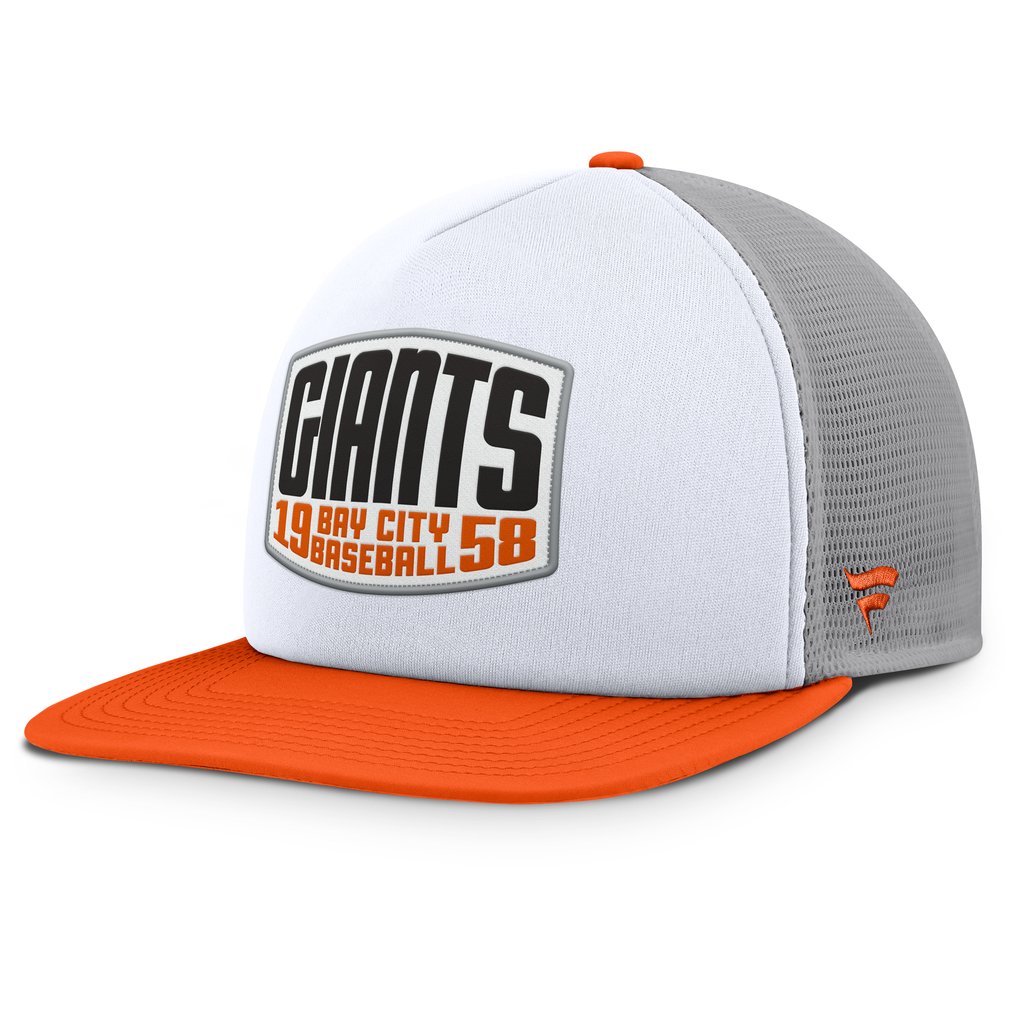 San Francisco Giants Fanatics Cranked Foam Front Patch Trucker Adjustable Hat - Gray/White
