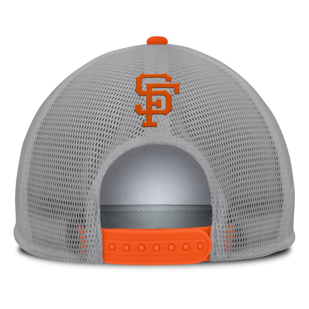 San Francisco Giants Fanatics Cranked Foam Front Patch Trucker Adjustable Hat - Gray/White