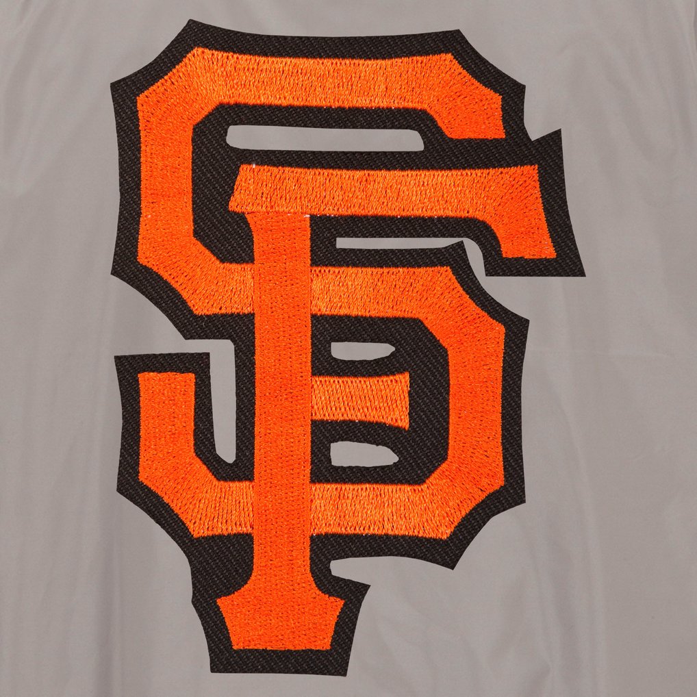 San Francisco Giants JH Design Lightweight Nylon Bomber Jacket - Gray