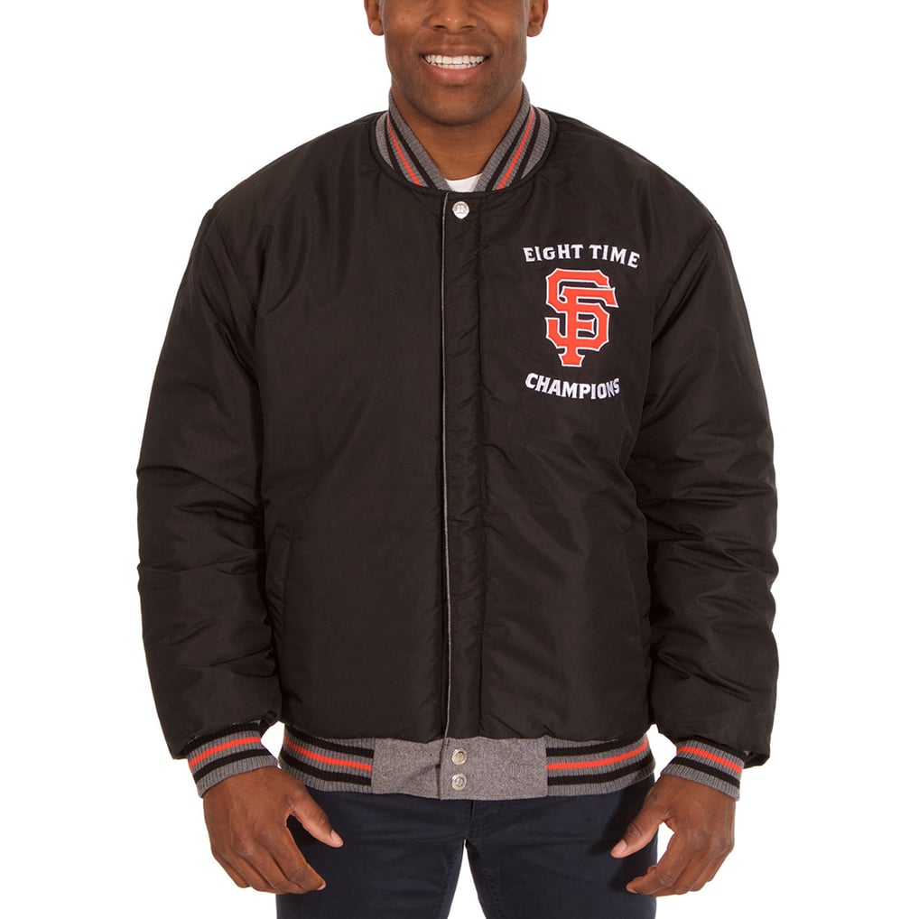 San Francisco Giants JH Design MLB Reversible Commemorative Melton Jacket - Heathered Gray