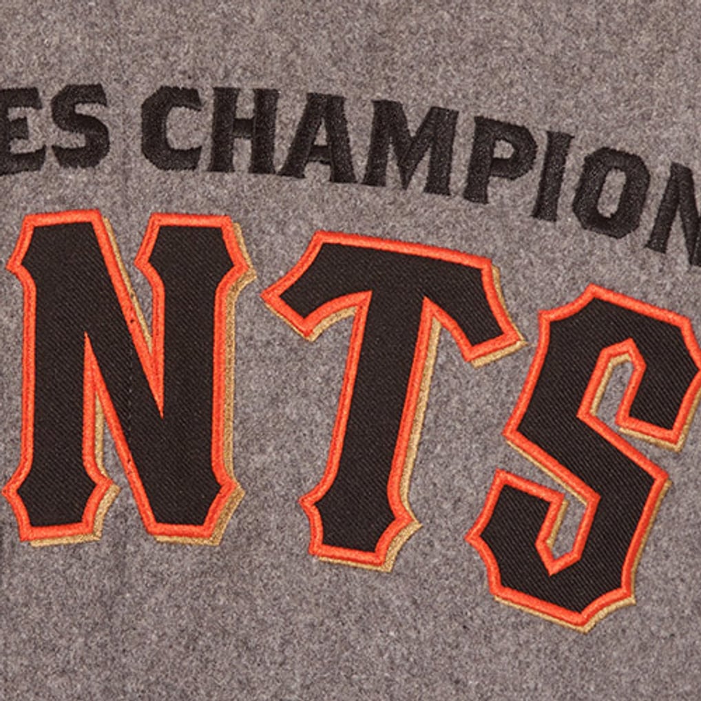 San Francisco Giants JH Design MLB Reversible Commemorative Melton Jacket - Heathered Gray