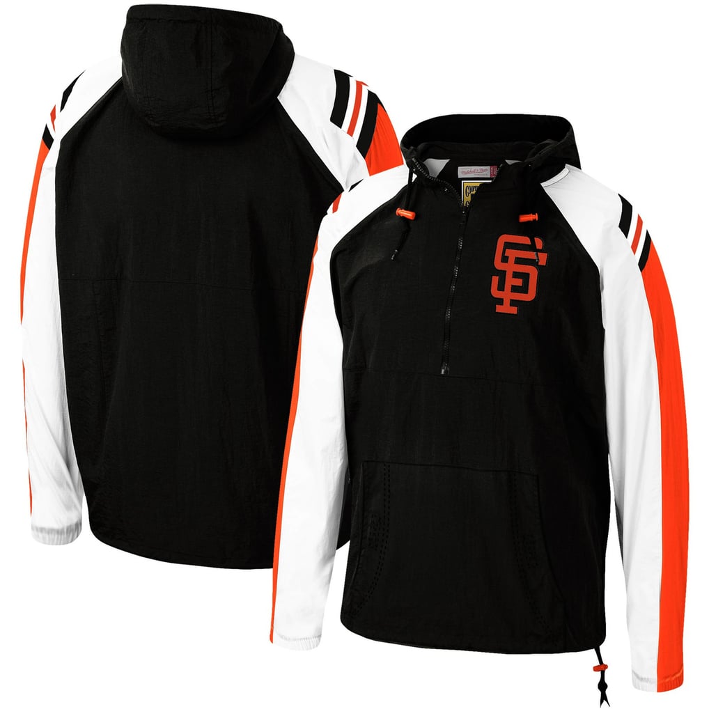 San Francisco Giants Mitchell & Ness Anorak Raglan Half-Zip Pullover Hoodie - Black