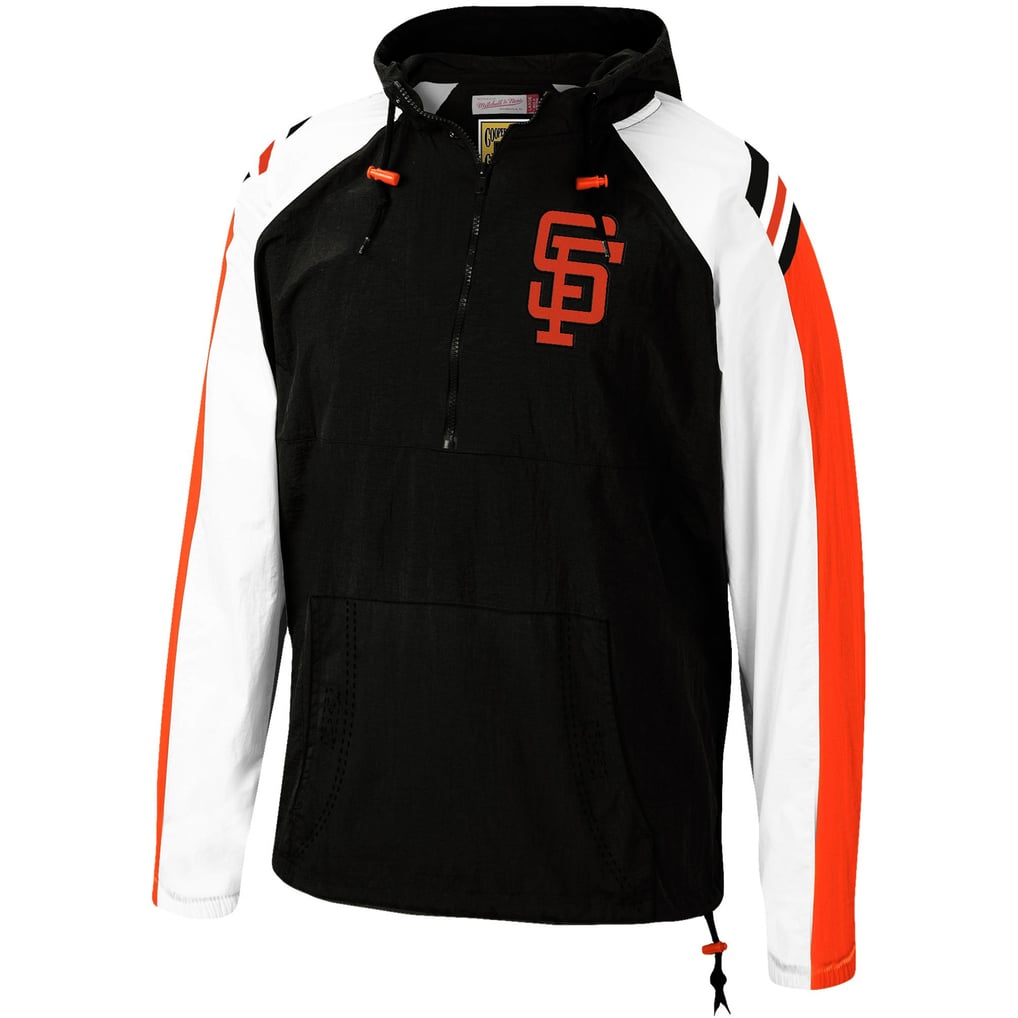 San Francisco Giants Mitchell & Ness Anorak Raglan Half-Zip Pullover Hoodie - Black