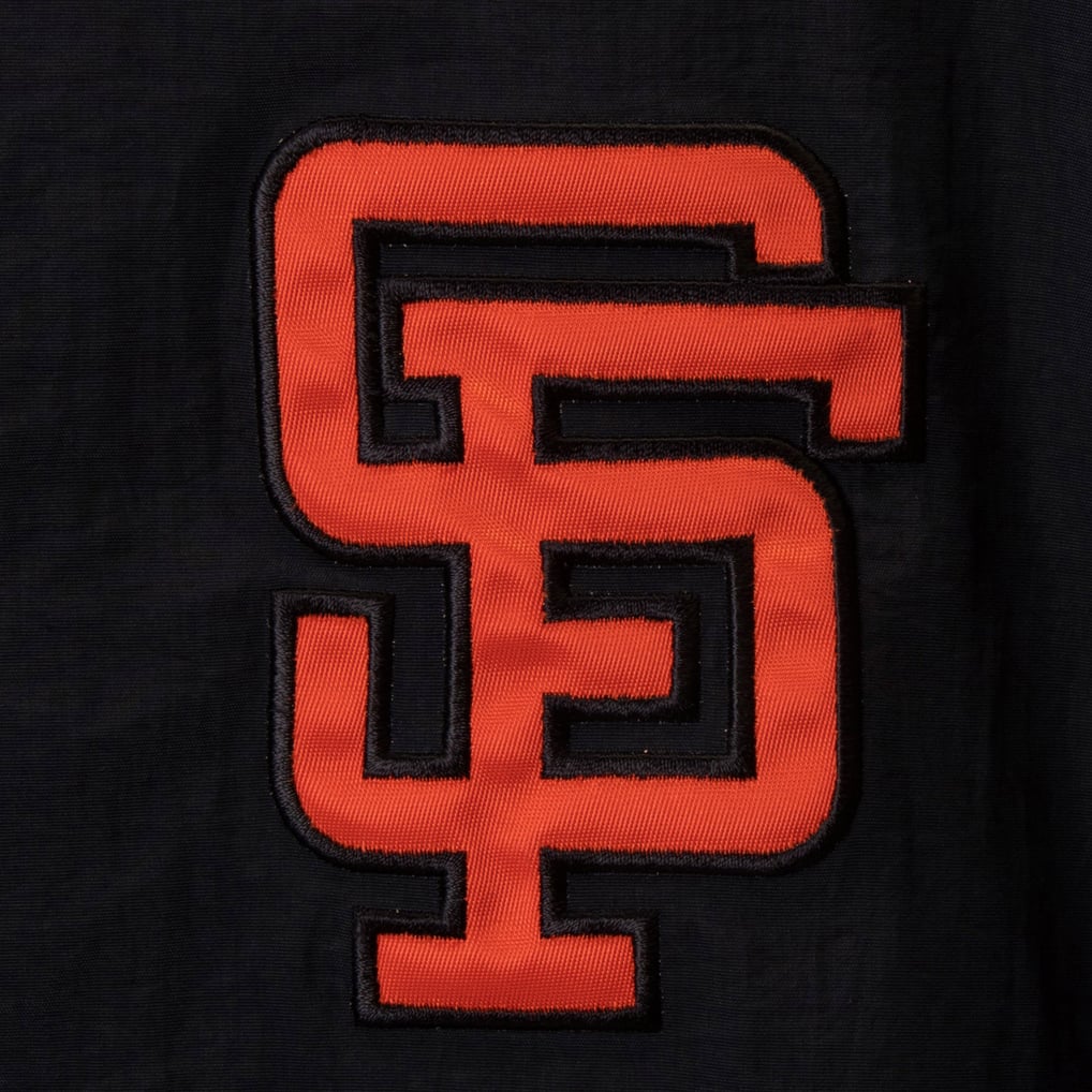 San Francisco Giants Mitchell & Ness Anorak Raglan Half-Zip Pullover Hoodie - Black
