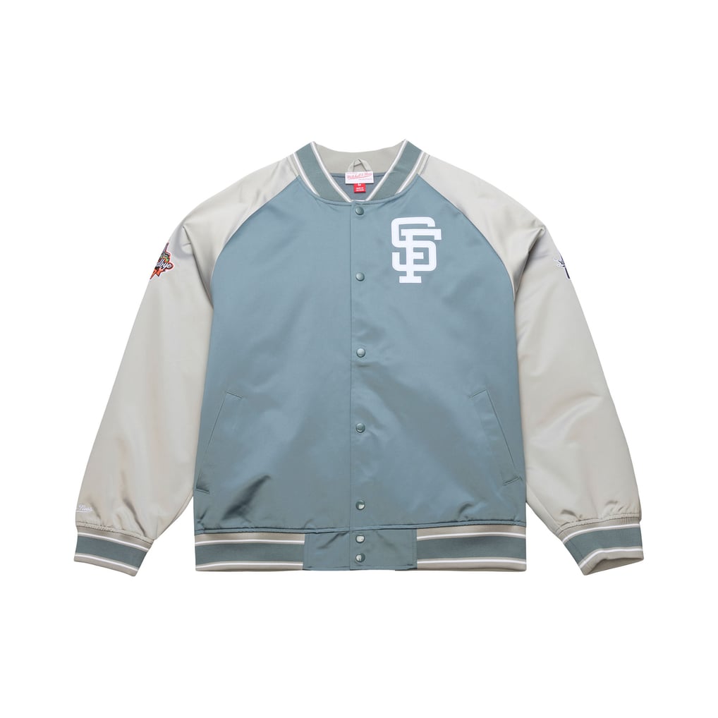  San Francisco Giants Mitchell & Ness Thunderstorm Head Coach Lightweight Satin Full-Snap Jacket - Gray