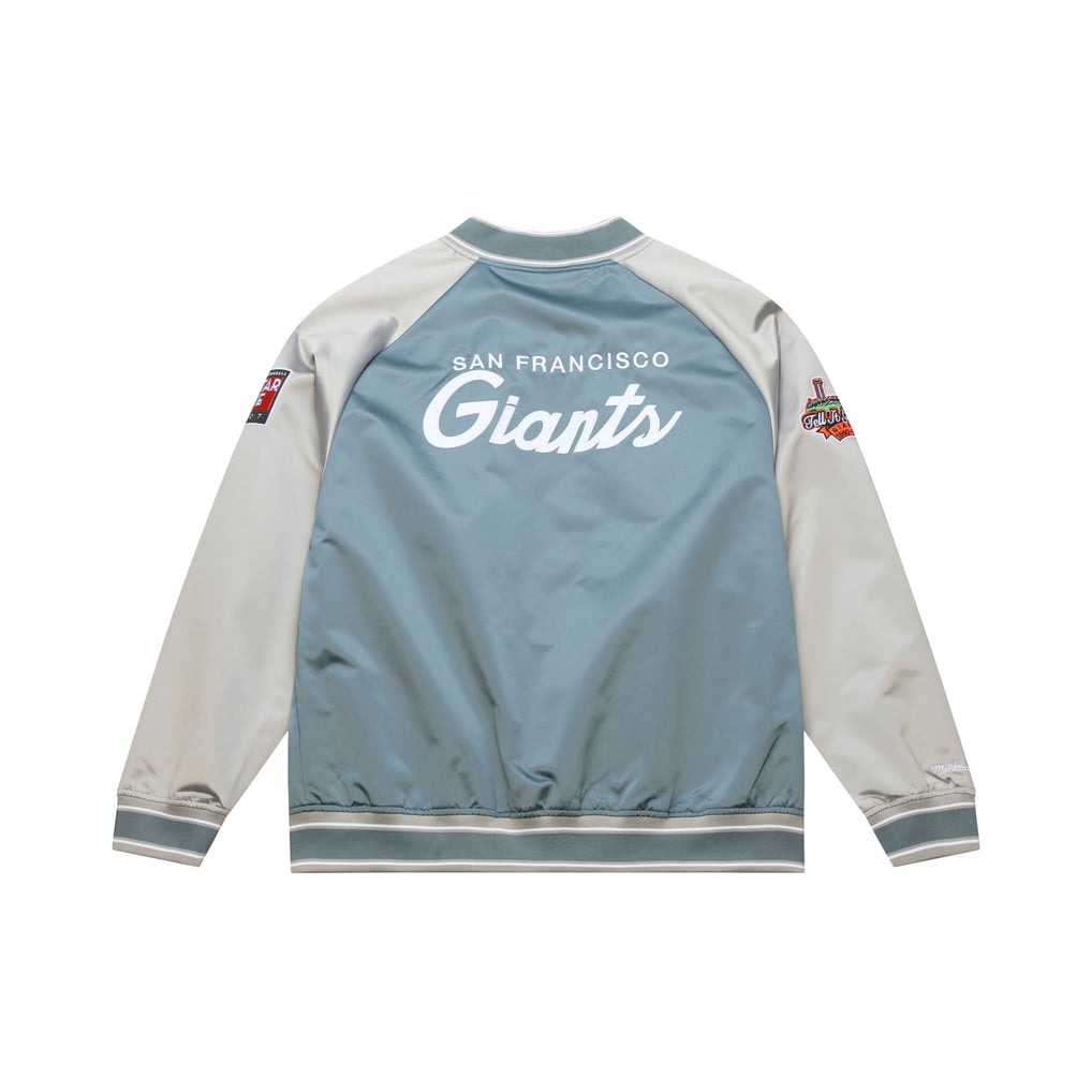  San Francisco Giants Mitchell & Ness Thunderstorm Head Coach Lightweight Satin Full-Snap Jacket - Gray