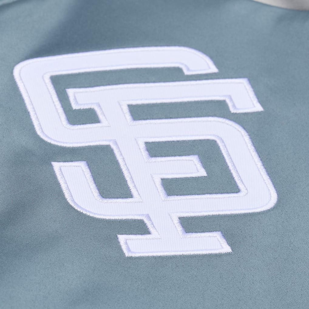  San Francisco Giants Mitchell & Ness Thunderstorm Head Coach Lightweight Satin Full-Snap Jacket - Gray
