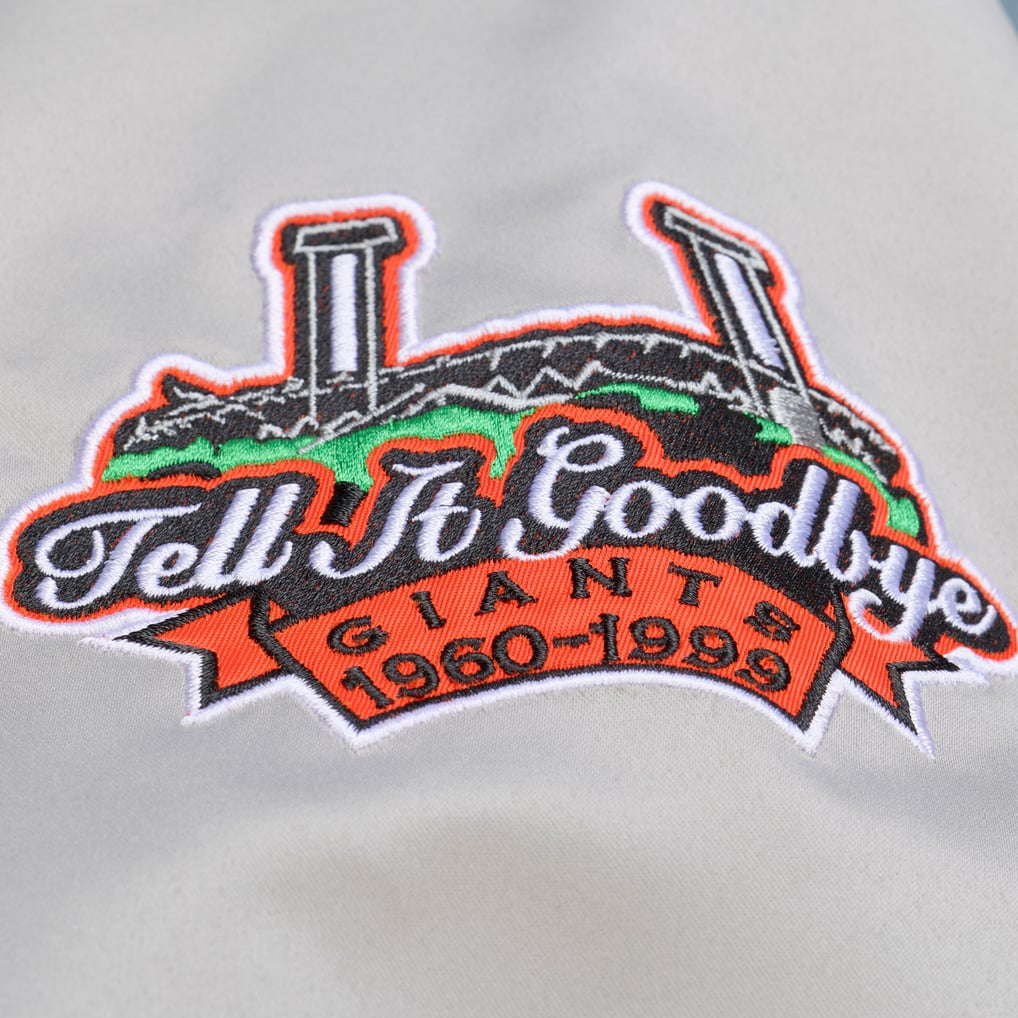  San Francisco Giants Mitchell & Ness Thunderstorm Head Coach Lightweight Satin Full-Snap Jacket - Gray