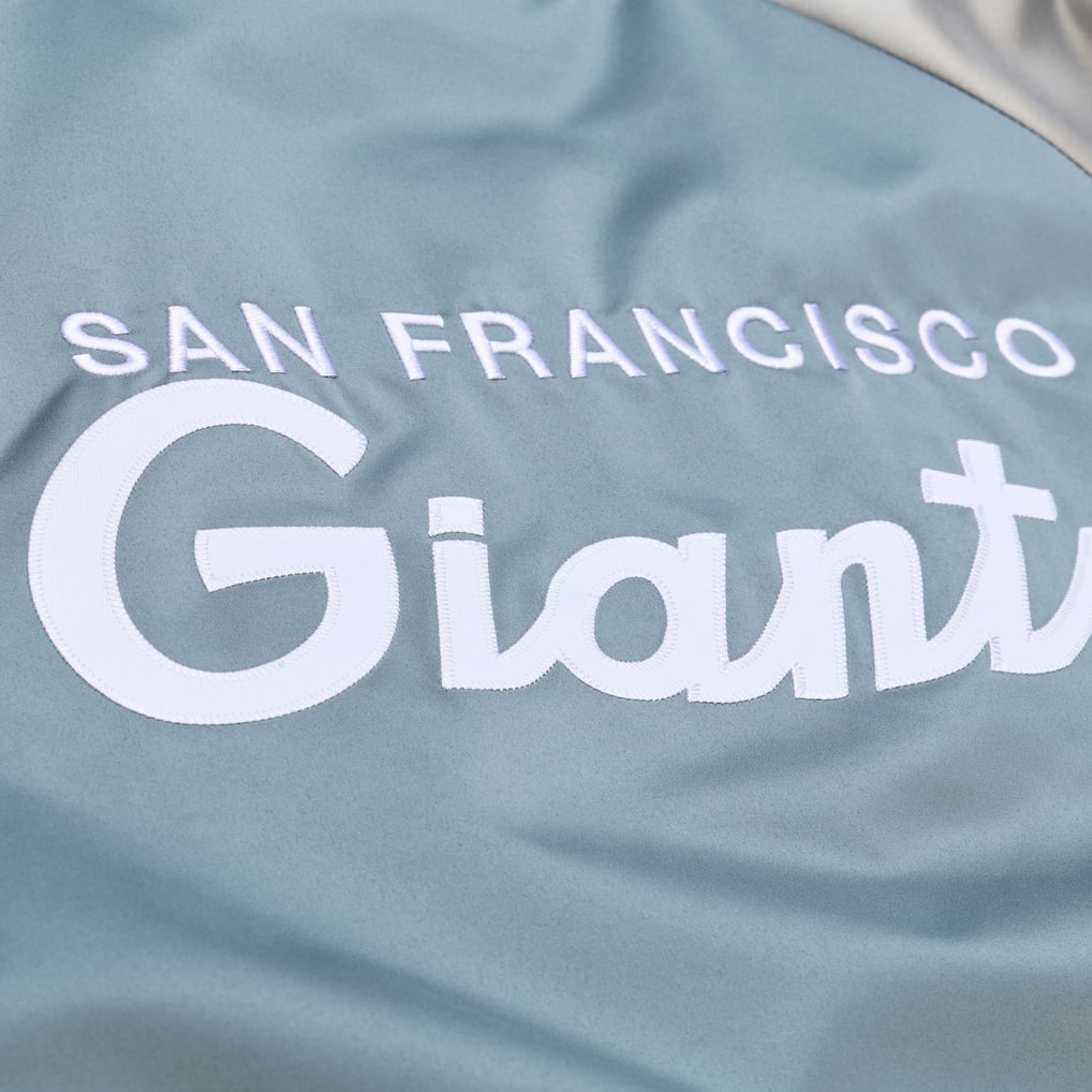  San Francisco Giants Mitchell & Ness Thunderstorm Head Coach Lightweight Satin Full-Snap Jacket - Gray
