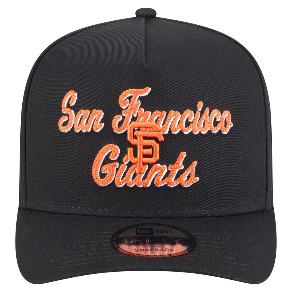 San Francisco Giants New Era Chainstitch 9FIFTY A-Frame Snapback Hat - Black
