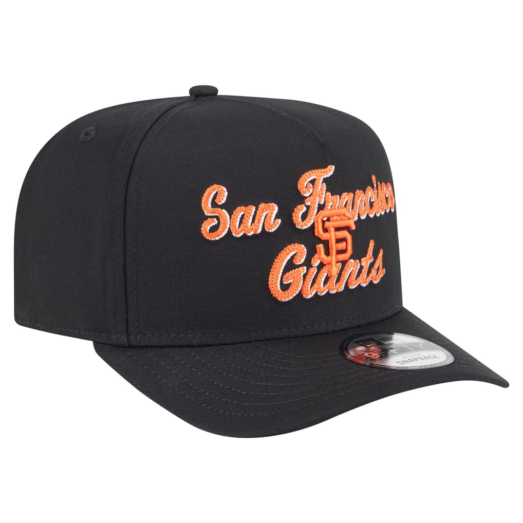 San Francisco Giants New Era Chainstitch 9FIFTY A-Frame Snapback Hat - Black