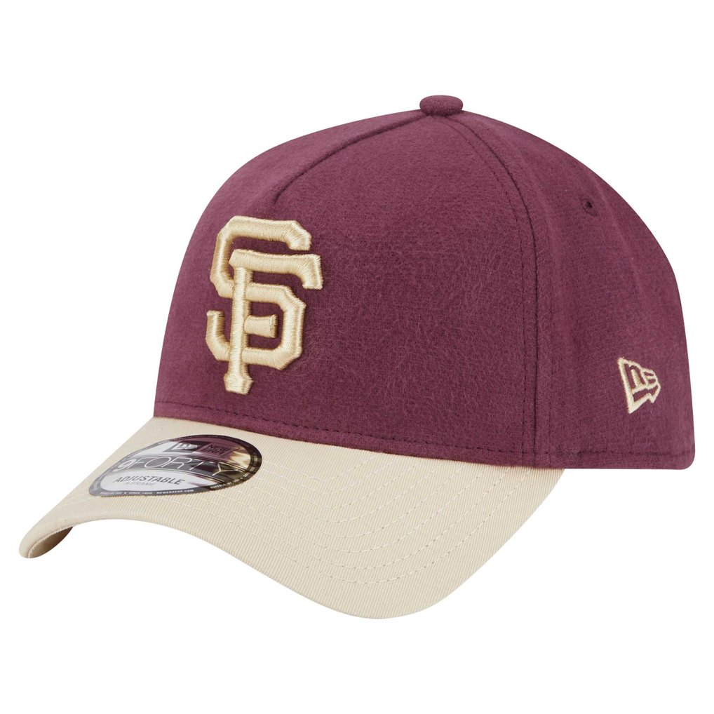 San Francisco Giants New Era Moleskin Crown A-Frame 9FORTY Adjustable Hat - Maroon