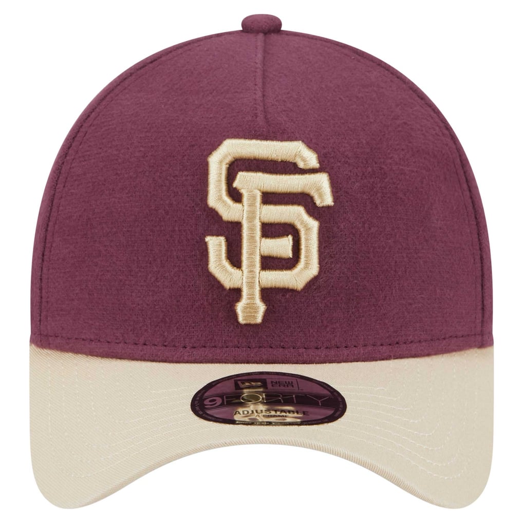 San Francisco Giants New Era Moleskin Crown A-Frame 9FORTY Adjustable Hat - Maroon