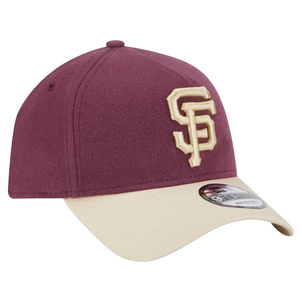 San Francisco Giants New Era Moleskin Crown A-Frame 9FORTY Adjustable Hat - Maroon