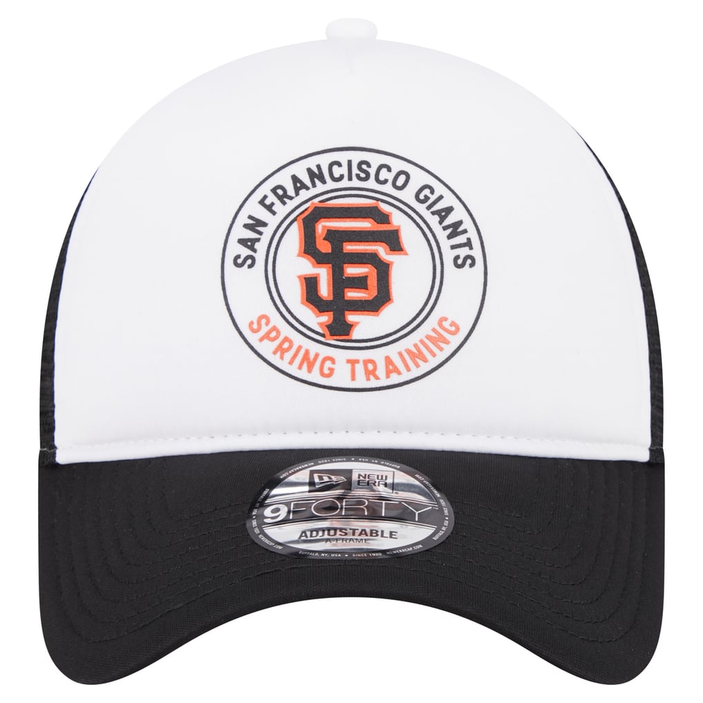 San Francisco Giants New Era Spring Training Circle Foam A-Frame 9FORTY Trucker Adjustable Hat - White/Black