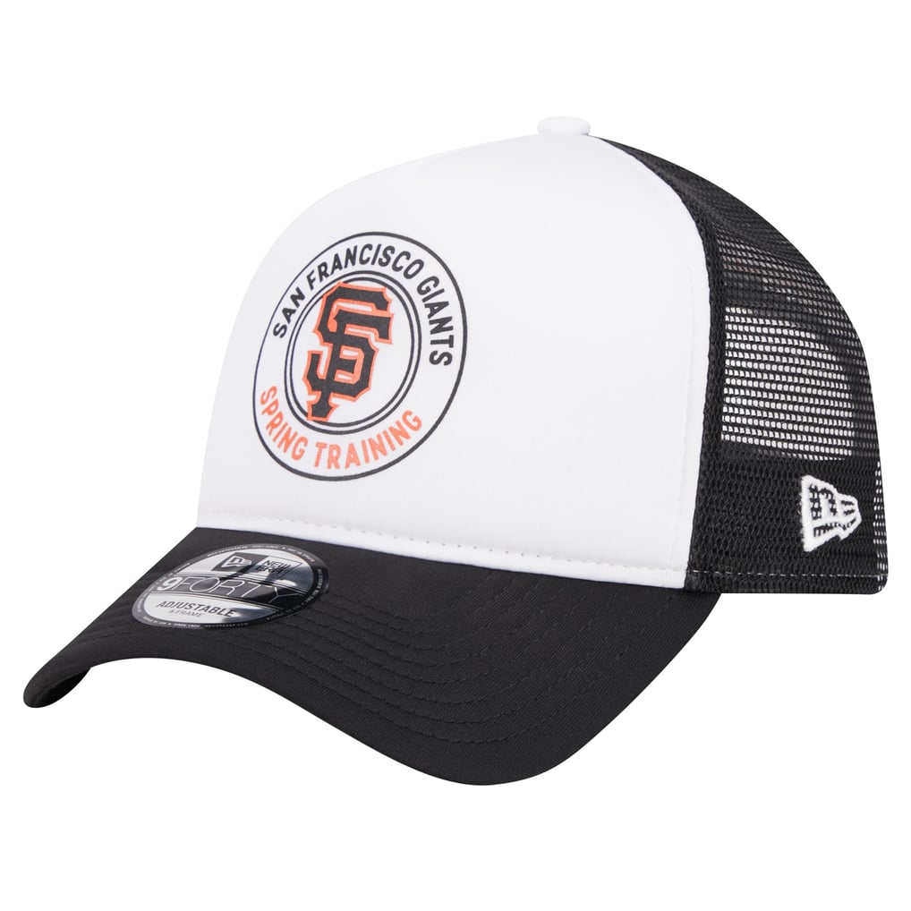 San Francisco Giants New Era Spring Training Circle Foam A-Frame 9FORTY Trucker Adjustable Hat - White/Black