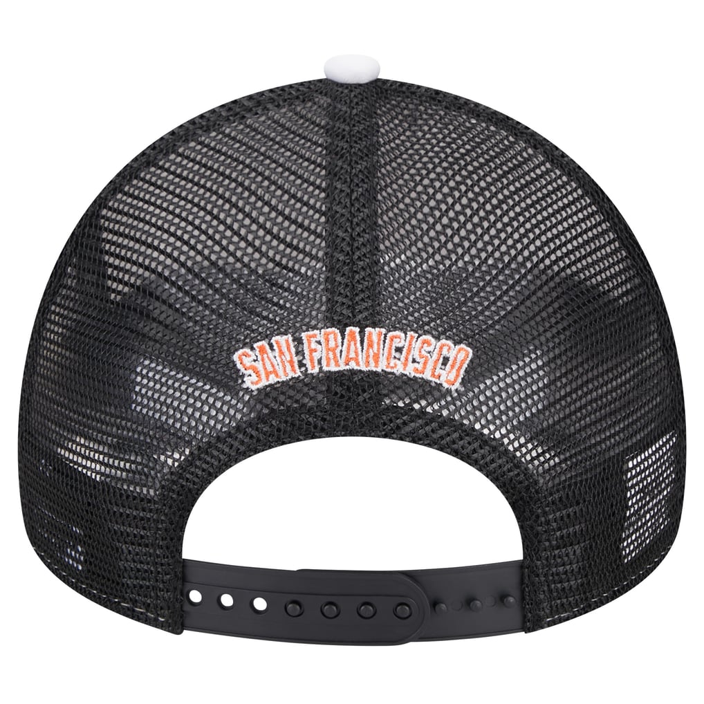 San Francisco Giants New Era Spring Training Circle Foam A-Frame 9FORTY Trucker Adjustable Hat - White/Black