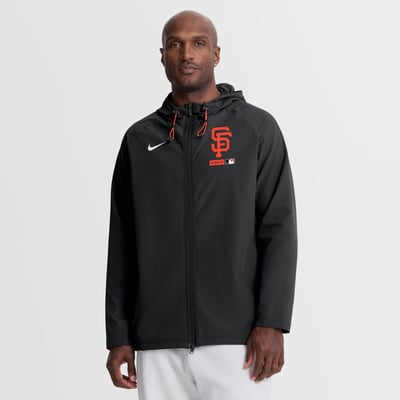 San Francisco Giants Nike Authentic Collection Raglan Therma-FIT Full-Zip Hooded Jacket - Black