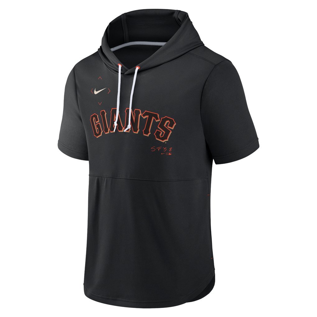 San Francisco Giants Nike Springer Short Sleeve Team Pullover Hoodie - Black