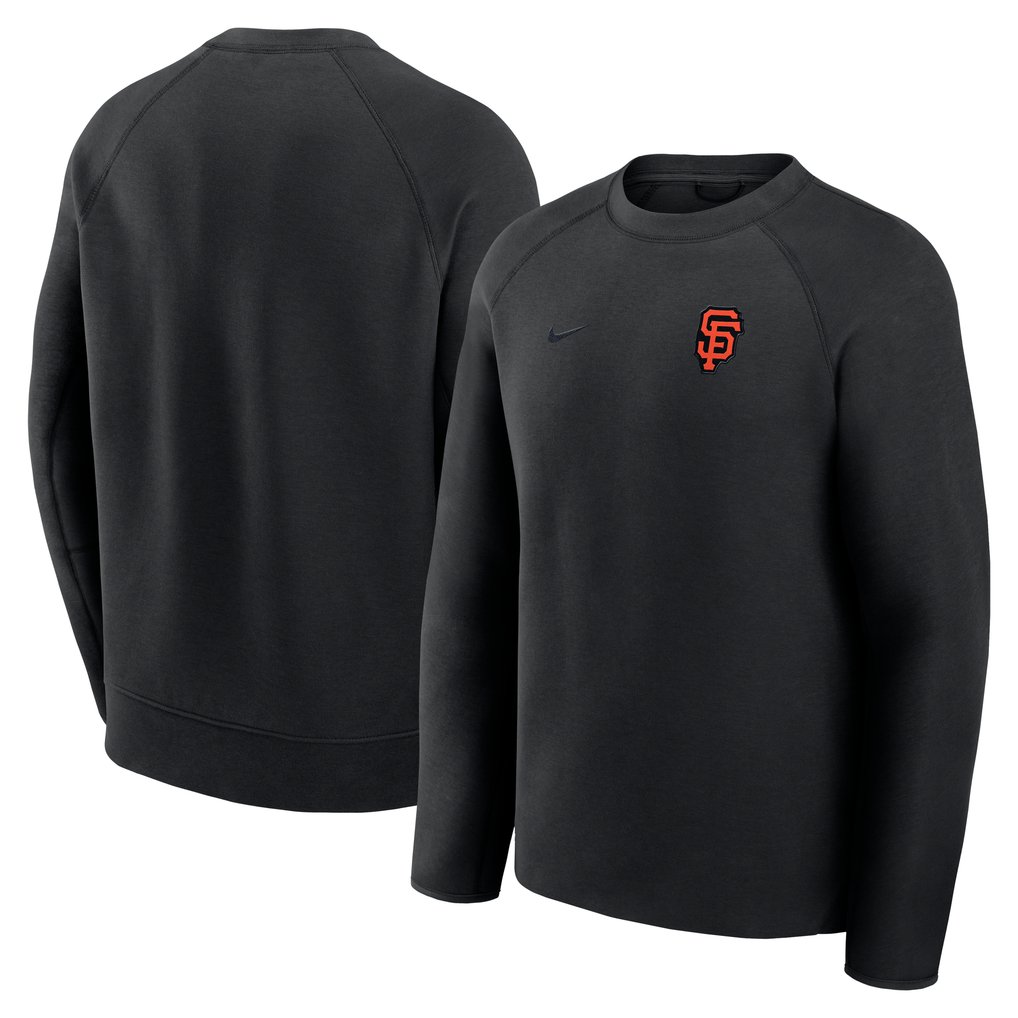 San Francisco Giants Nike Tech Fleece Raglan Sweatshirt - Black