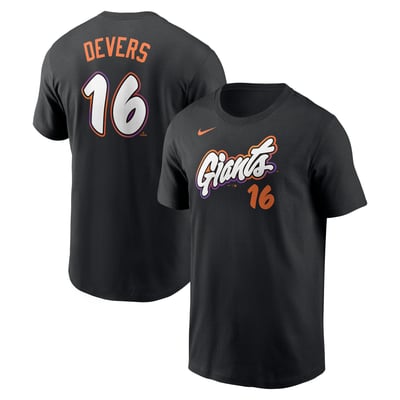 Rafael Devers San Francisco Giants Nike 2025 City Connect Fuse Name & Number T-Shirt - Black