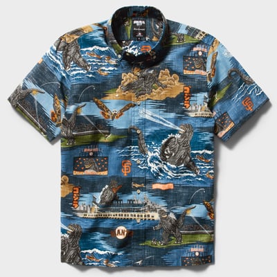  San Francisco Giants Reyn Spooner Godzilla Button-Down Shirt - Blue