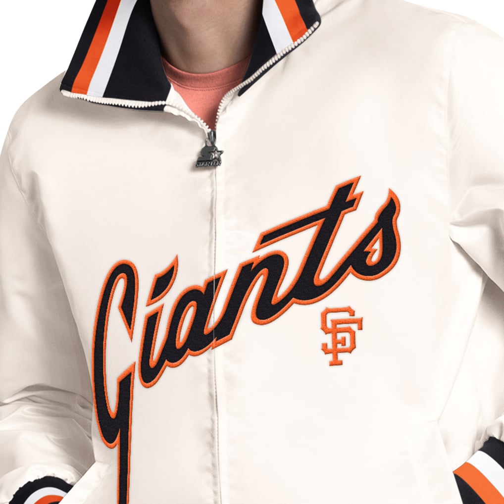 San Francisco Giants Starter The Captain Cooperstown Logo Full-Zip Varsity Jacket - White