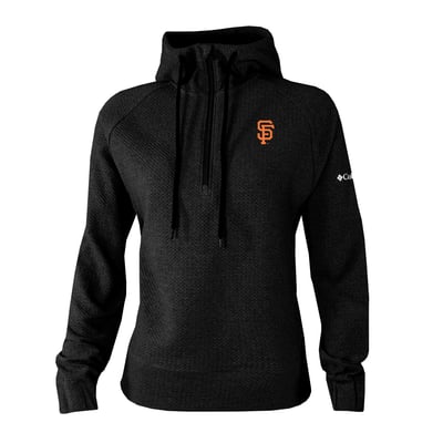 San Francisco Giants Columbia Women's  Swingcraft Tri-Blend Half-Zip Hoodie - Black