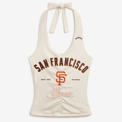 San Francisco Giants Off Season x MLB Women's Ruched Halter Top - Cream