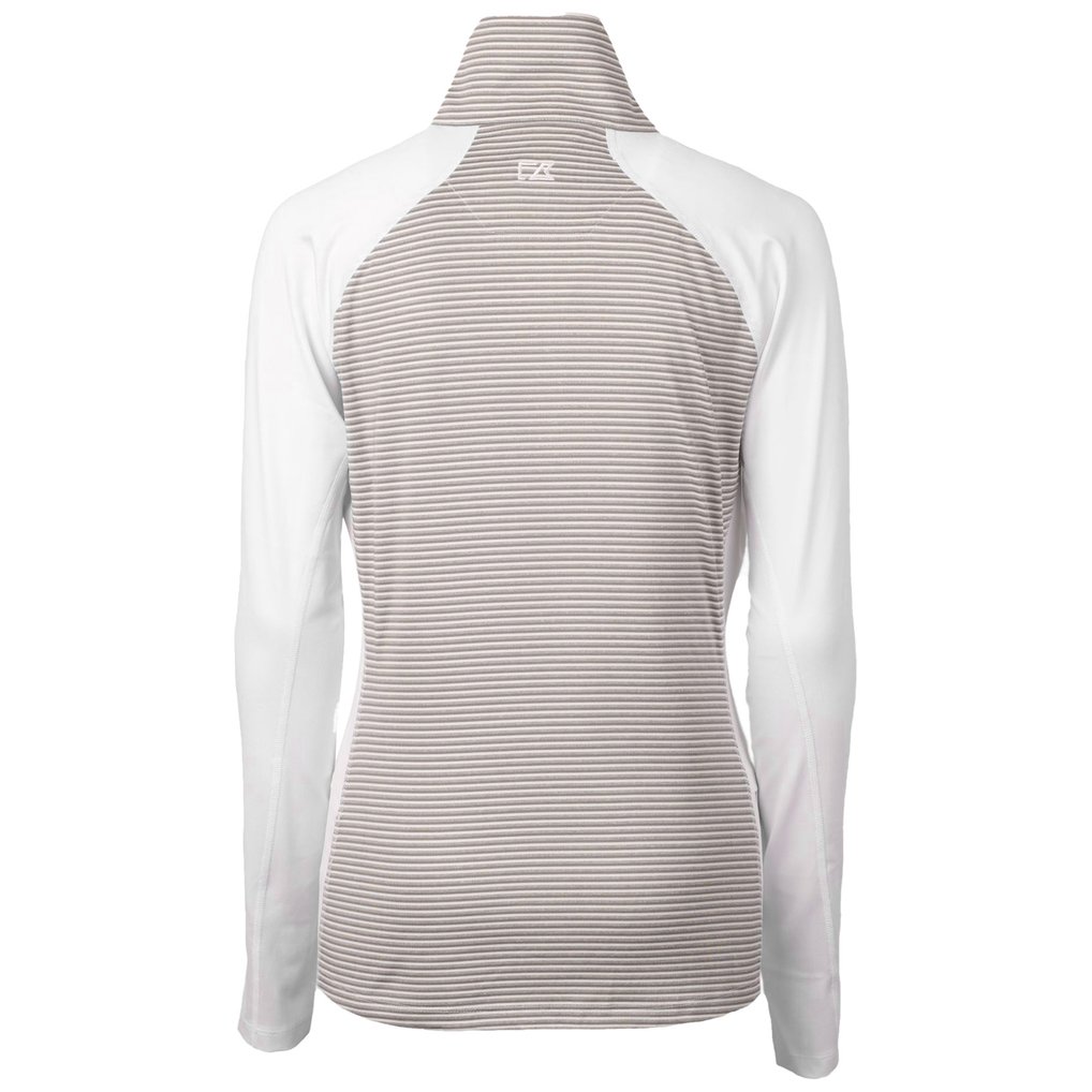  San Francisco Giants Cutter & Buck Women's City Connect Forge Tonal Stripe Stretch Half-Zip Pullover Top - White