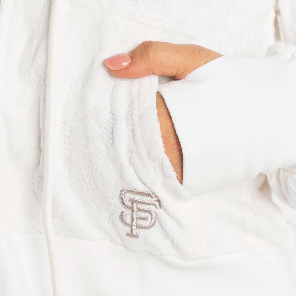 San Francisco Giants Lusso Women's Tabitha Cheetah Terry Full-Zip Sweatshirt - White