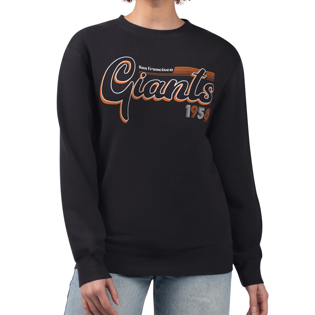 San Francisco Giants Starter Women's Groovy Script Team Fleece Pullover Sweatshirt - Black