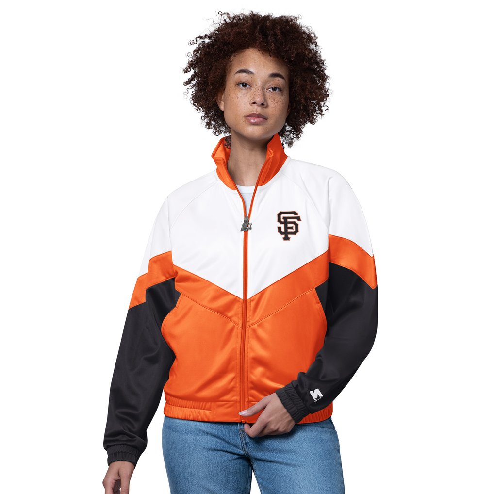  San Francisco Giants Starter Women's Teamwork Raglan Full-Zip Track Jacket - White/Orange