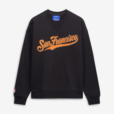  San Francisco Giants Terez Women's Cloud Embossed Sweatshirt - Black