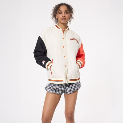 San Francisco Giants Terez Women's Colorblock Bomber Full-Zip Jacket - Cream
