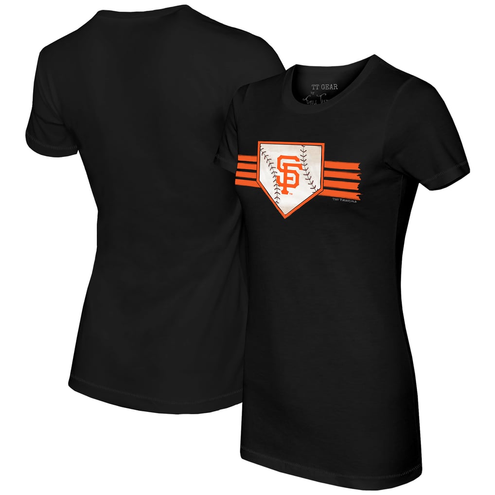 San Francisco Giants Tiny Turnip Women's Base Stripe T-Shirt - Black