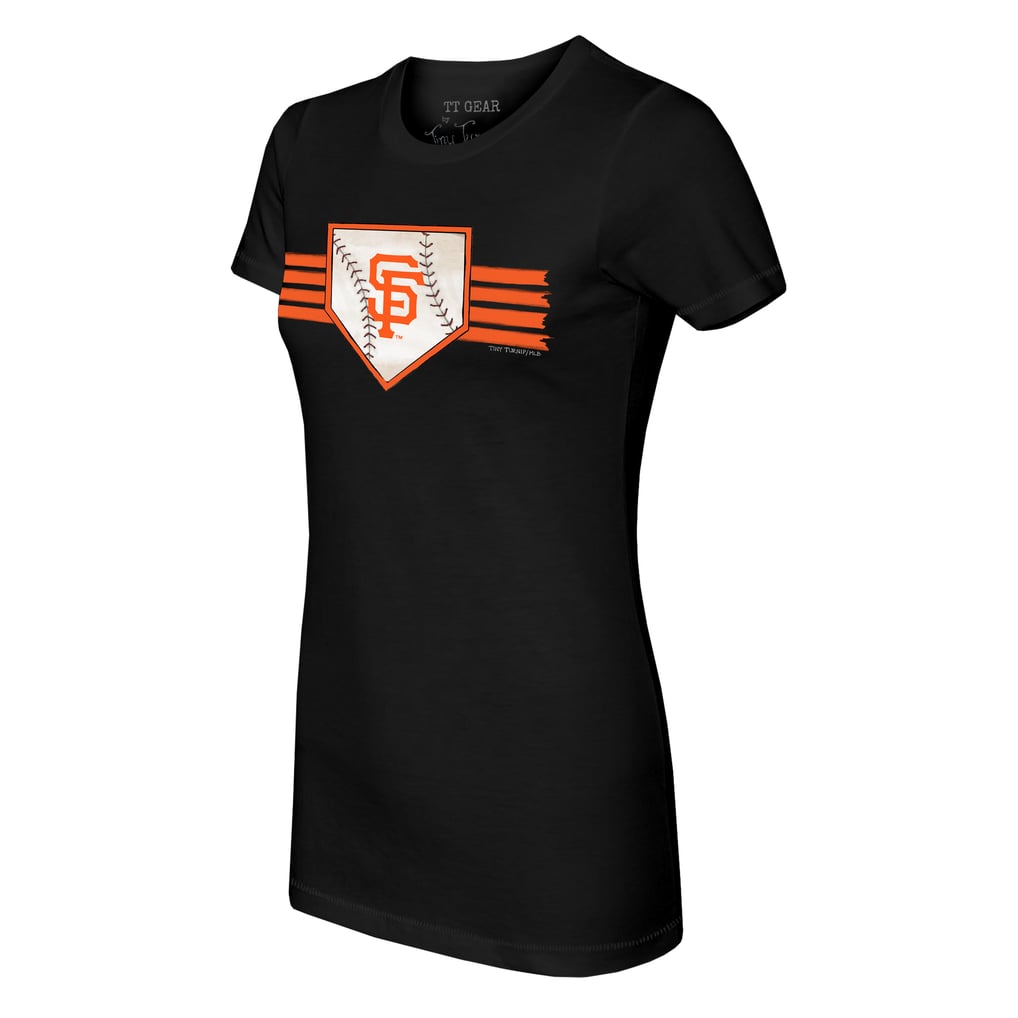 San Francisco Giants Tiny Turnip Women's Base Stripe T-Shirt - Black