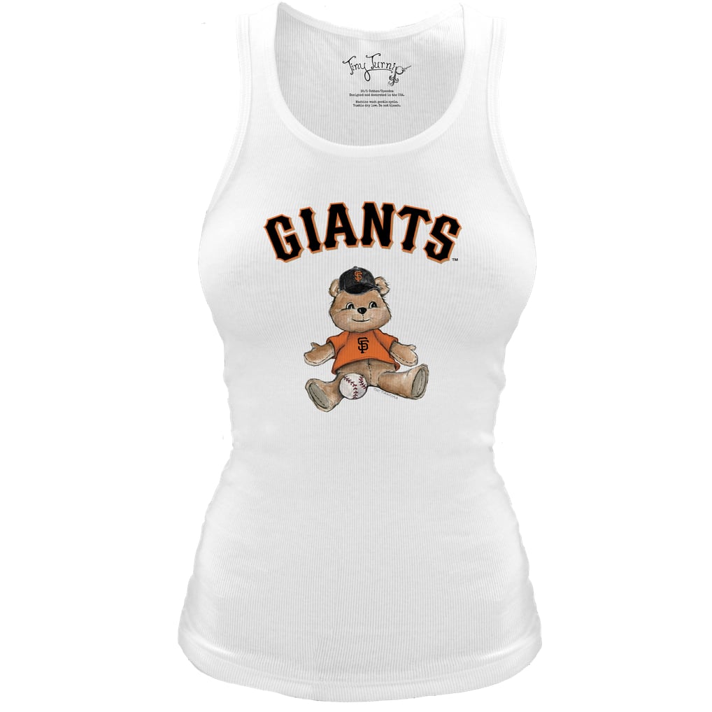 San Francisco Giants Tiny Turnip Women's Fitted Teddy Bear Tri-Blend Tank Top - White