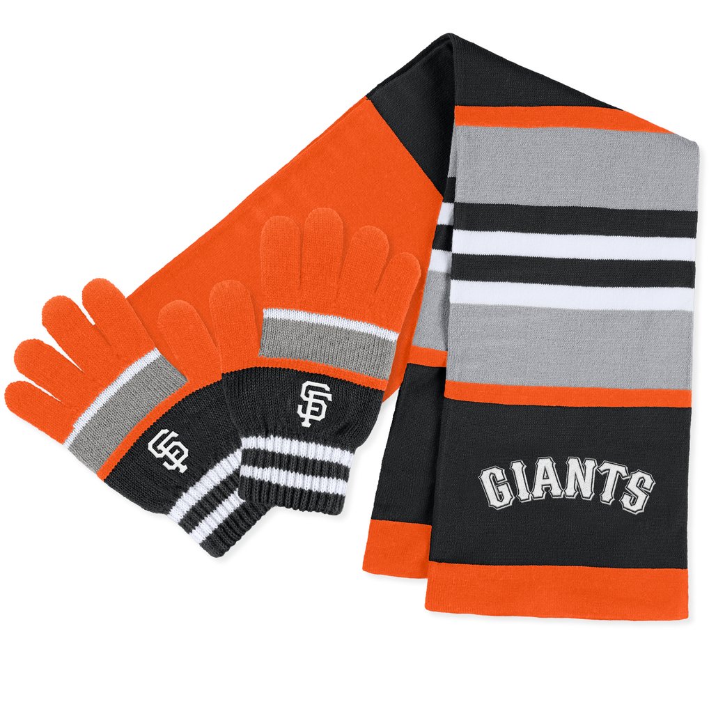 San Francisco Giants WEAR by Erin Andrews Women's Stripe Glove & Scarf Set