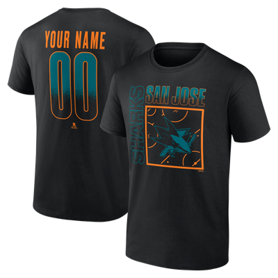 San Jose Sharks  Home Ice Pop Personalized Name & Number T-Shirt - Black