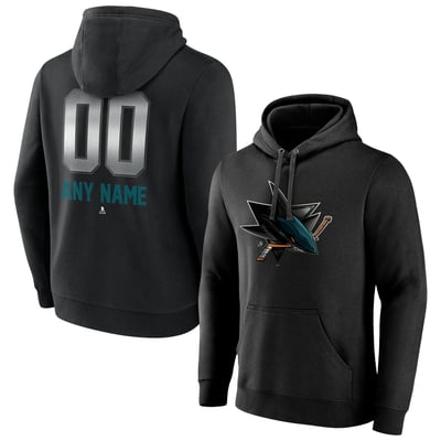 San Jose Sharks Personalized Midnight Mascot Logo Pullover Hoodie - Black
