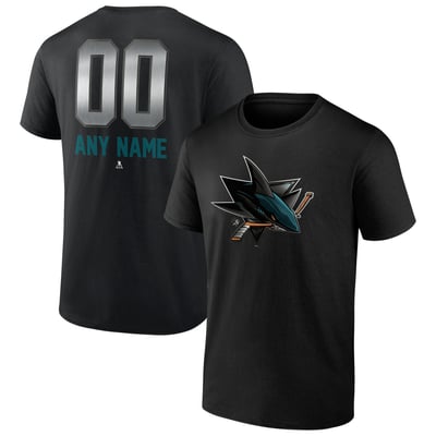 San Jose Sharks Personalized Midnight Mascot Logo T-Shirt - Black