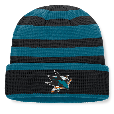 San Jose Sharks Fanatics Fundamental Steady Cuffed Knit Hat - Black/Teal