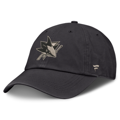 San Jose Sharks Fanatics Road Phantom Washed Adjustable Hat - Charcoal