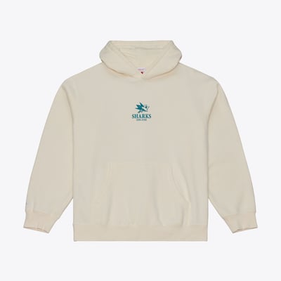 San Jose Sharks Mitchell & Ness Core Essentials Hoodie - Cream
