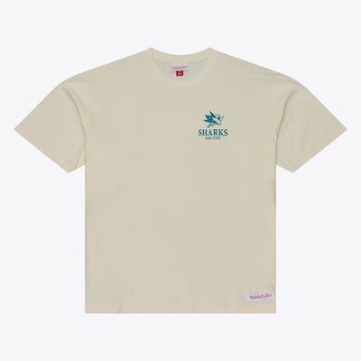 San Jose Sharks Mitchell & Ness Core Essentials T-Shirt - Cream
