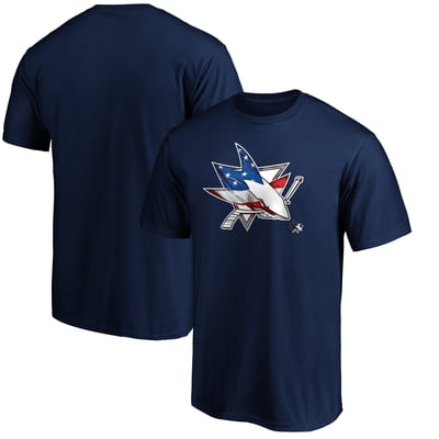 San Jose Sharks Banner Wave Logo T-Shirt - Navy