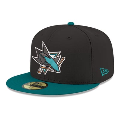  San Jose Sharks New Era Core Logo Two-Tone 59FIFTY Fitted Hat - Black